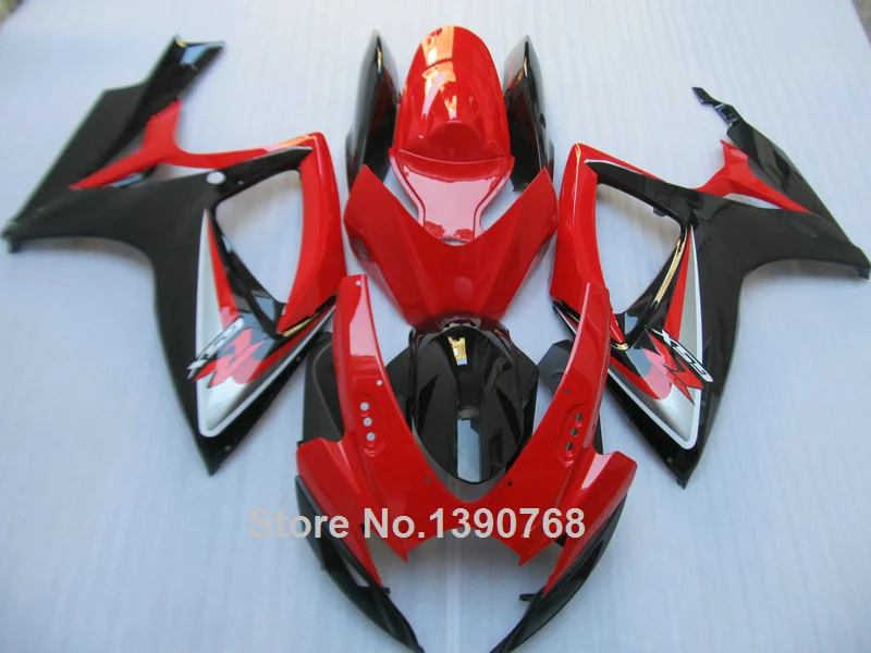 

Motorcycle fairing kit for Suzuki GSXR600 k7 06 07 red black injection mold fairings set GSXR750 2006 2007 IY35