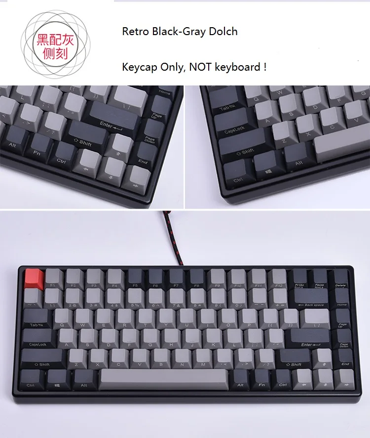 Pаспродажа Keycool 84 мини механическая клавиатура PBT keycap mini84 компактная игровая клавиатура с боковой печатью клавиши Ретро Dolch cherry mx