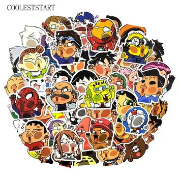 

50 Pcs/Pack Cartoon Collision Door Stickers For Motorcycle Skateboards Suitcase Laptop Refrigerator Funny Style Sticker For Kid