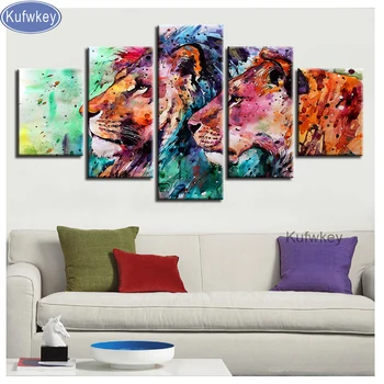 

Multi-picture Watercolor Lions 5d DIY Diamond Painting Cross Stitch Kits Full Diamond Embroidery sale Diamond Mosaic Home Decor