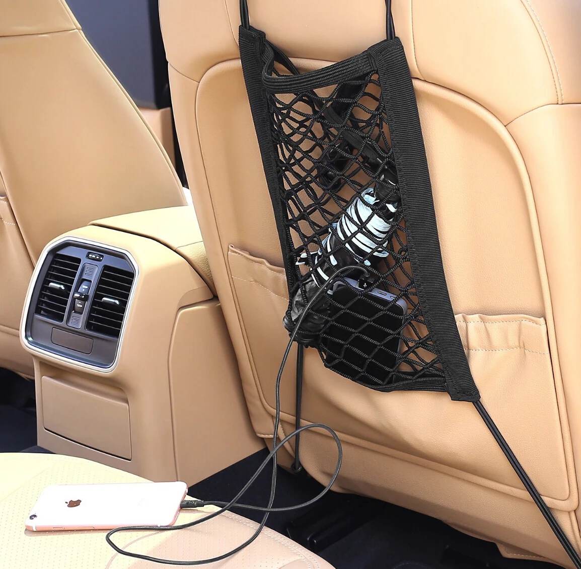 Car Organizer Seat Back Storage Elastic Mesh Net Bag For Jeep Renegade Wrangler JK Grand Cherokee Compass Patriot Liberty | Автомобили и