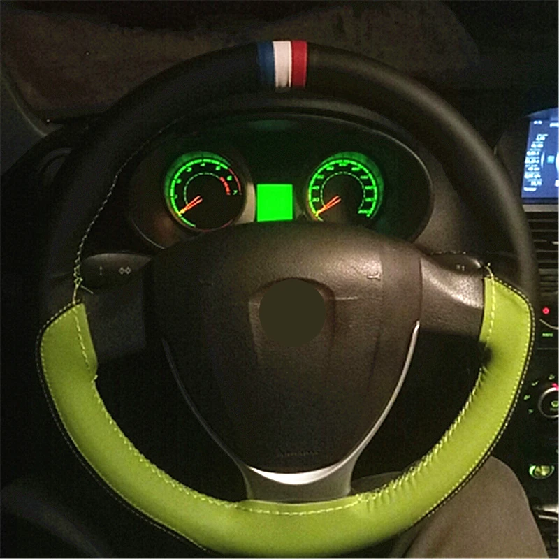 Автомобильная Кожаная оплетка на руле DIY из натуральной кожи авто чехол рулевого