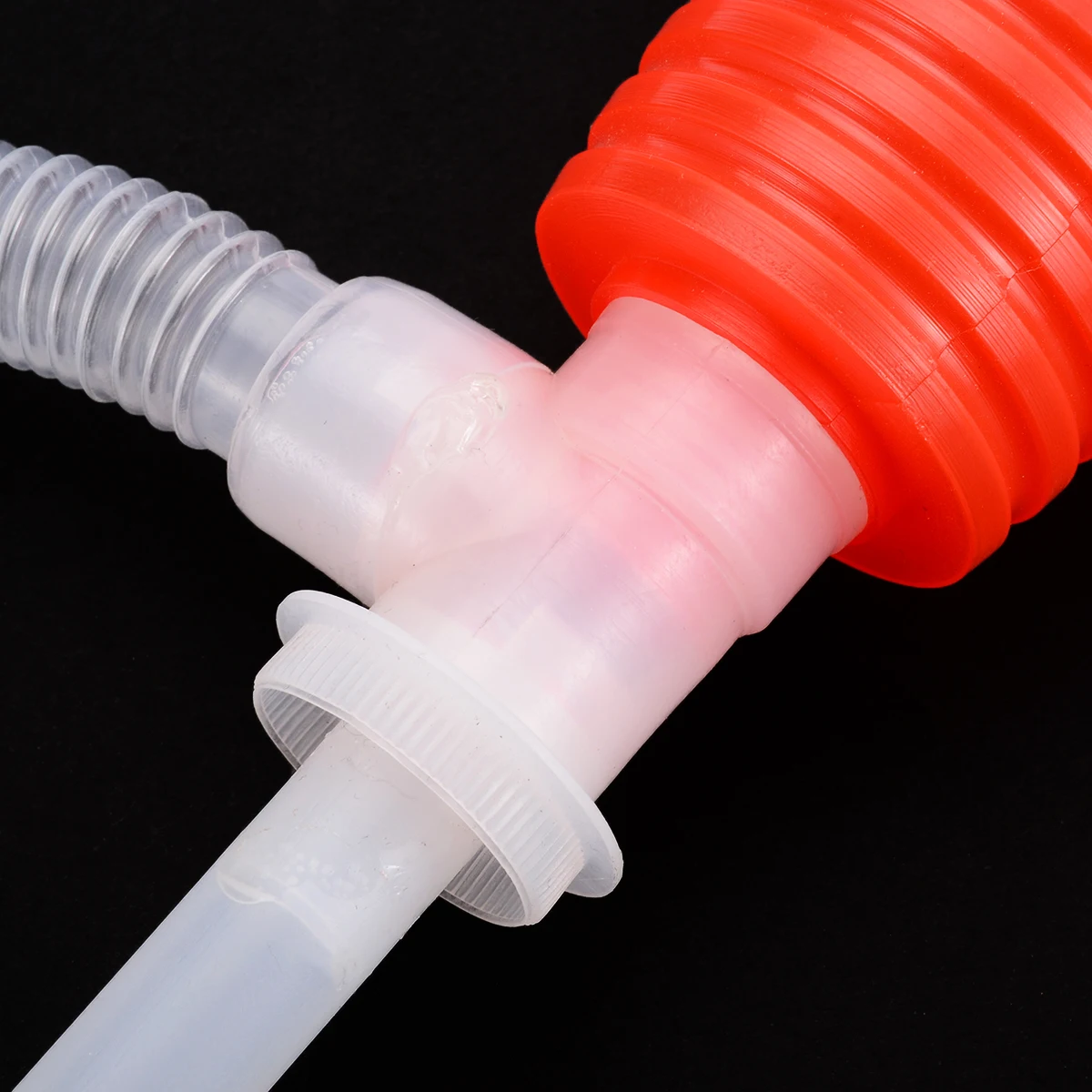 Mayitr Red Portable Car Manual Hand Siphon Pump Hose Gas Water Oil Syphon Transfer Pump