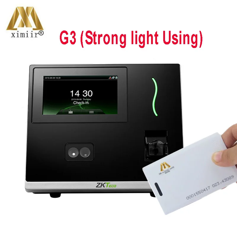 

New Firmware ZK products G3plus Working In The Strong Light Face+Fingerprint+RFID Time Attendance Device
