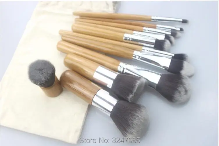 Naturais de Bambu Pincéis de Maquiagem Kits de Cosméticos Conjunto de Maquiagem Conjuntos Profissional Conjunto Fundação Blending Brush Tool Brusher 11 Pcs * 3 9 Blending Brush Tool, Kits de cosméticos Conjunto de Maquiagem Brusher