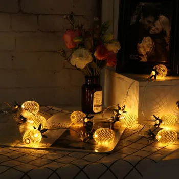 

2018 Hot Selling Lovely Yellow Pineapple Holiday String Light Battery/EU Plug Powered LED Light For Christmas Bedroom H1