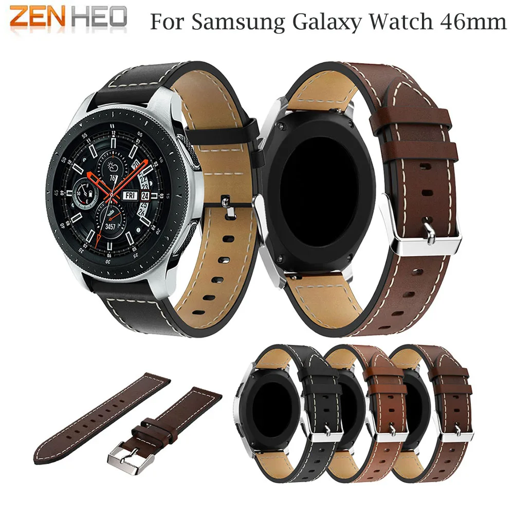22 мм смарт часы ремешок для Xiaomi Huami Amazfit Pace/Stratos 2/1 из натуральной кожи Samsung Galaxy watch 46