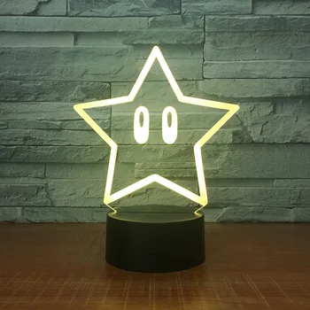 

Usb table lamp 3d stereo night light 7 color LED Halloween Christmas gift five-pointed star 2430