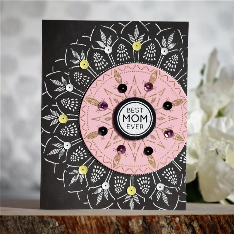 

InLoveArts 1Pc 14*14cm Clear Stamps 13.5*13.5cm Metal Cutting Dies Scrapbooking Card Craft Flower Leaf Stamps Metal Cutting Dies