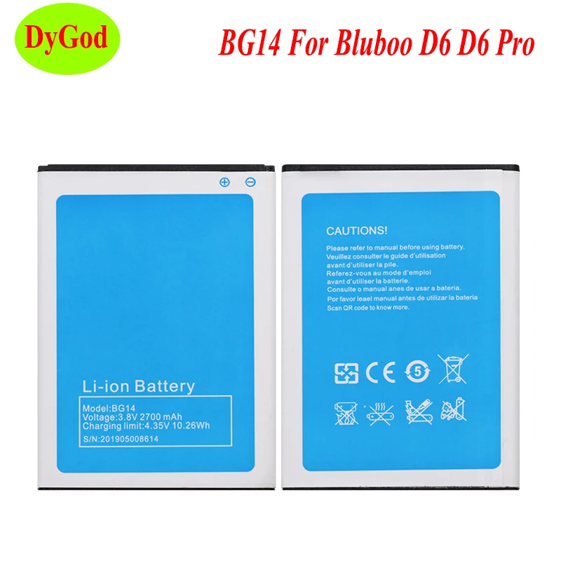 DyGod 2700 мАч для Bluboo D6 Pro батарея замена BG14 Высокое качество батареи Bateria смартфон |