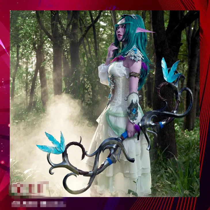 Tyrande WOW костюм World of Warcraft тиранда косплей костюм Индивидуальный заказ/размер полный комплект платье и доспехи