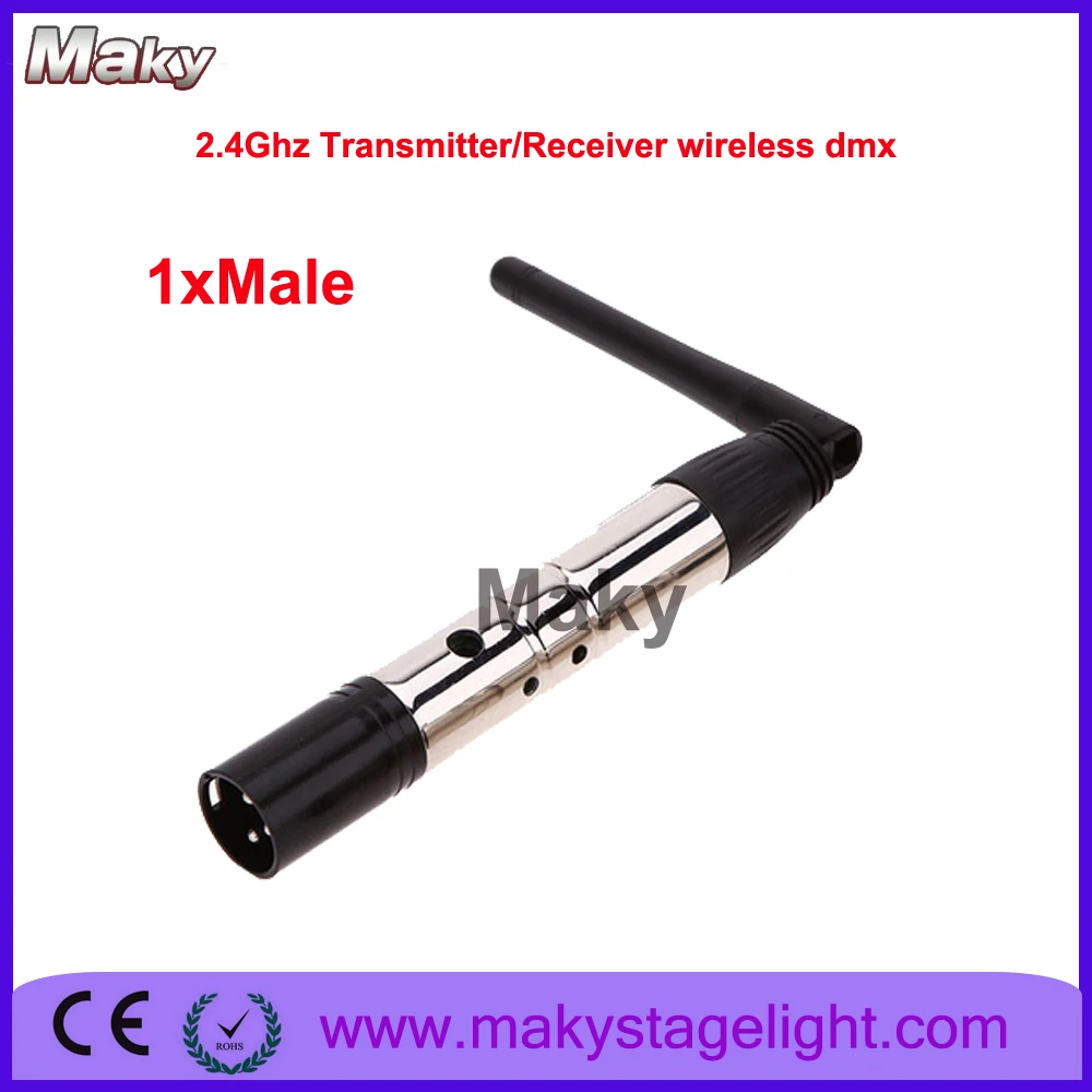 2.4Ghz 1xMale Wireless DMX512 126 Channel Transmitter AND Receiver ISM