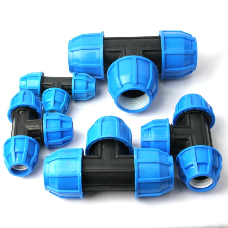 

20mm-40mm PE Tee Connector Agricultural Irrigation System Tube Fittings Greengouse Garden Lawn Irrigation Water Pipe Connectors