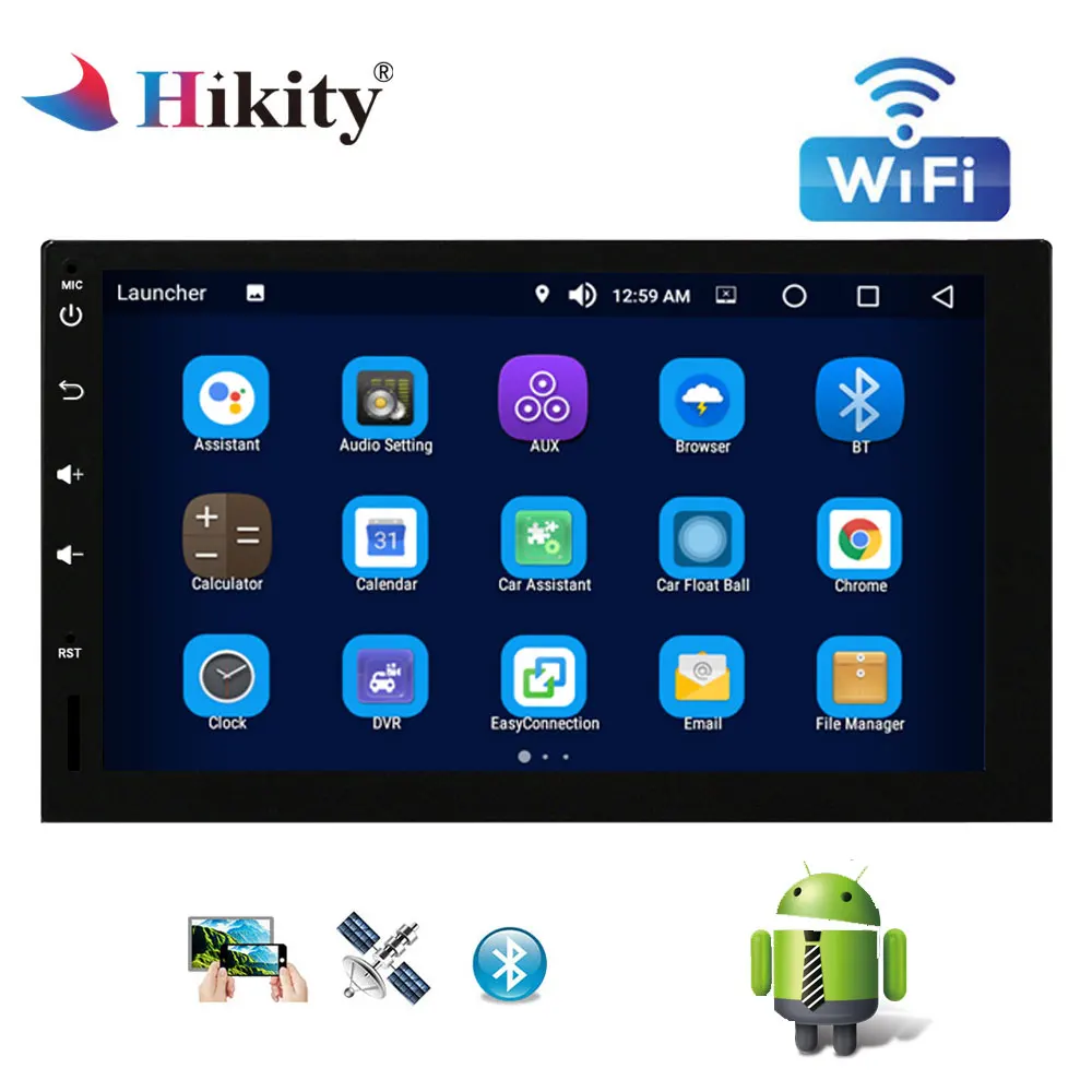 

Hikity Car Multimedia Player 2din 7" Android Octa Core 4G RAM Car Radio Stereo Player GPS Navigation OBDII Bluetooth FM WIFI USB