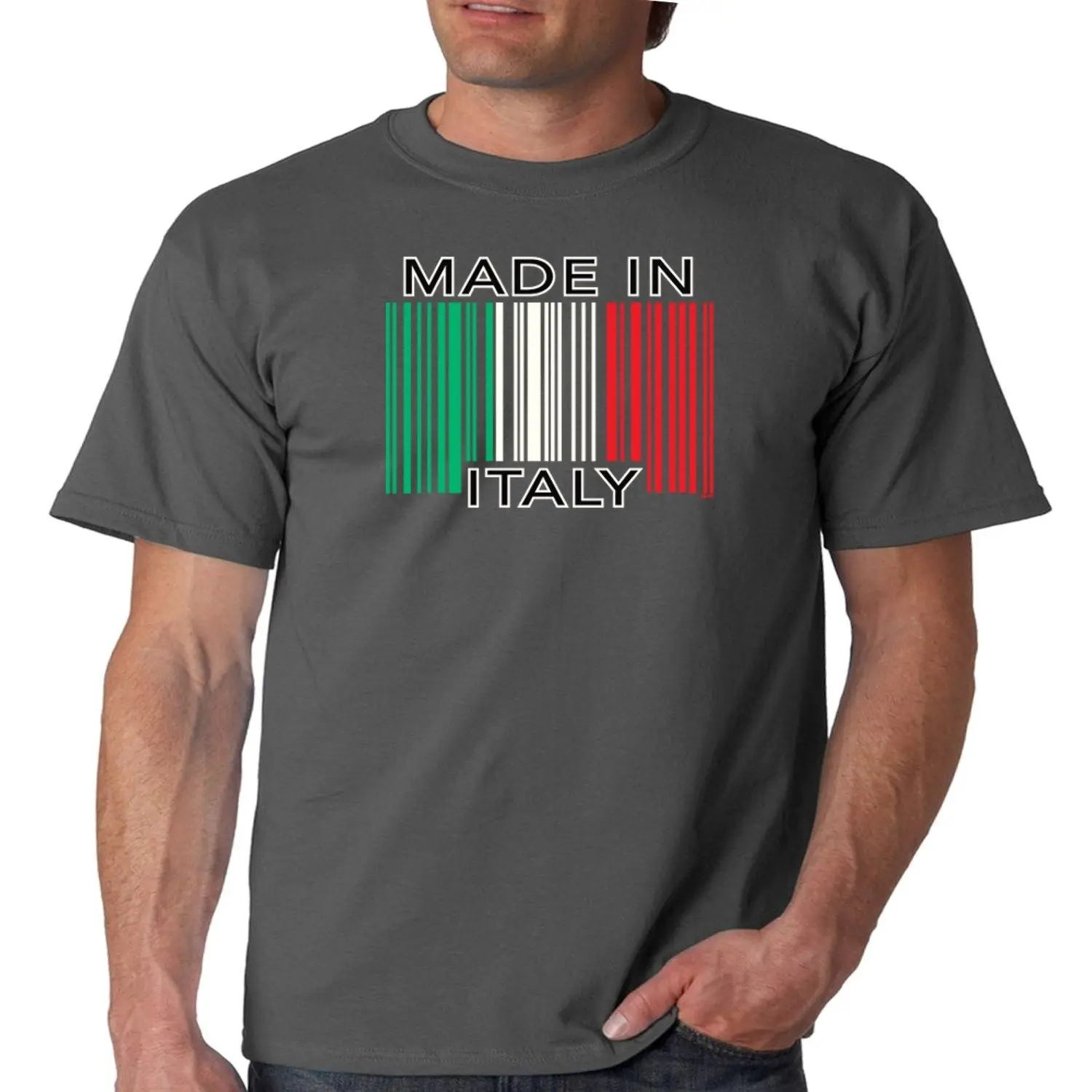 Забавная итальянская гордыня Мужская футболка Сделано в Италии Флаг Футболка