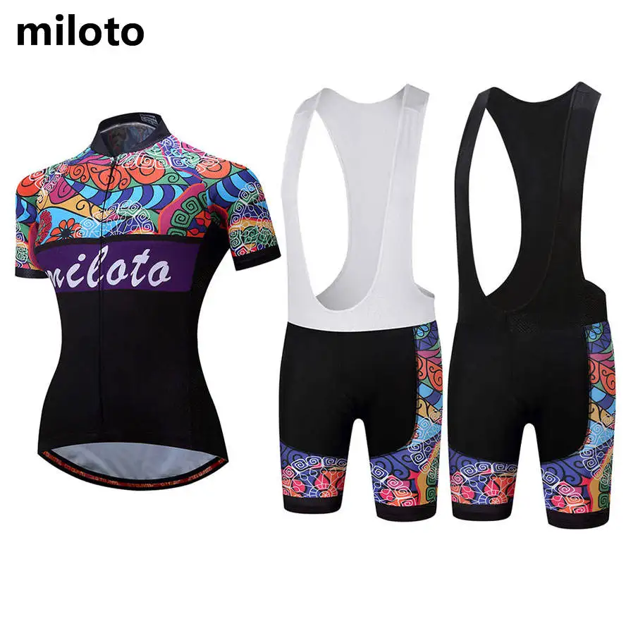 Miloto women Cycling Jerseys Bibs Set Bicycle Bike Wear Shirts ...