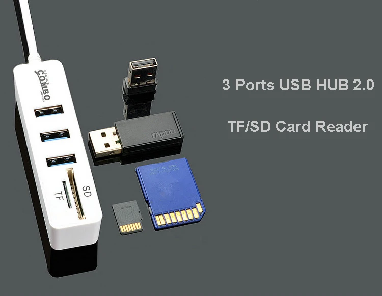 Twofro Micro usb-хаб 2,0 комбинированное устройство для чтения карт SD TF все в одном высокоскоростной usb-разветвитель адаптер USB 2,0 концентратор для ПК ноутбука
