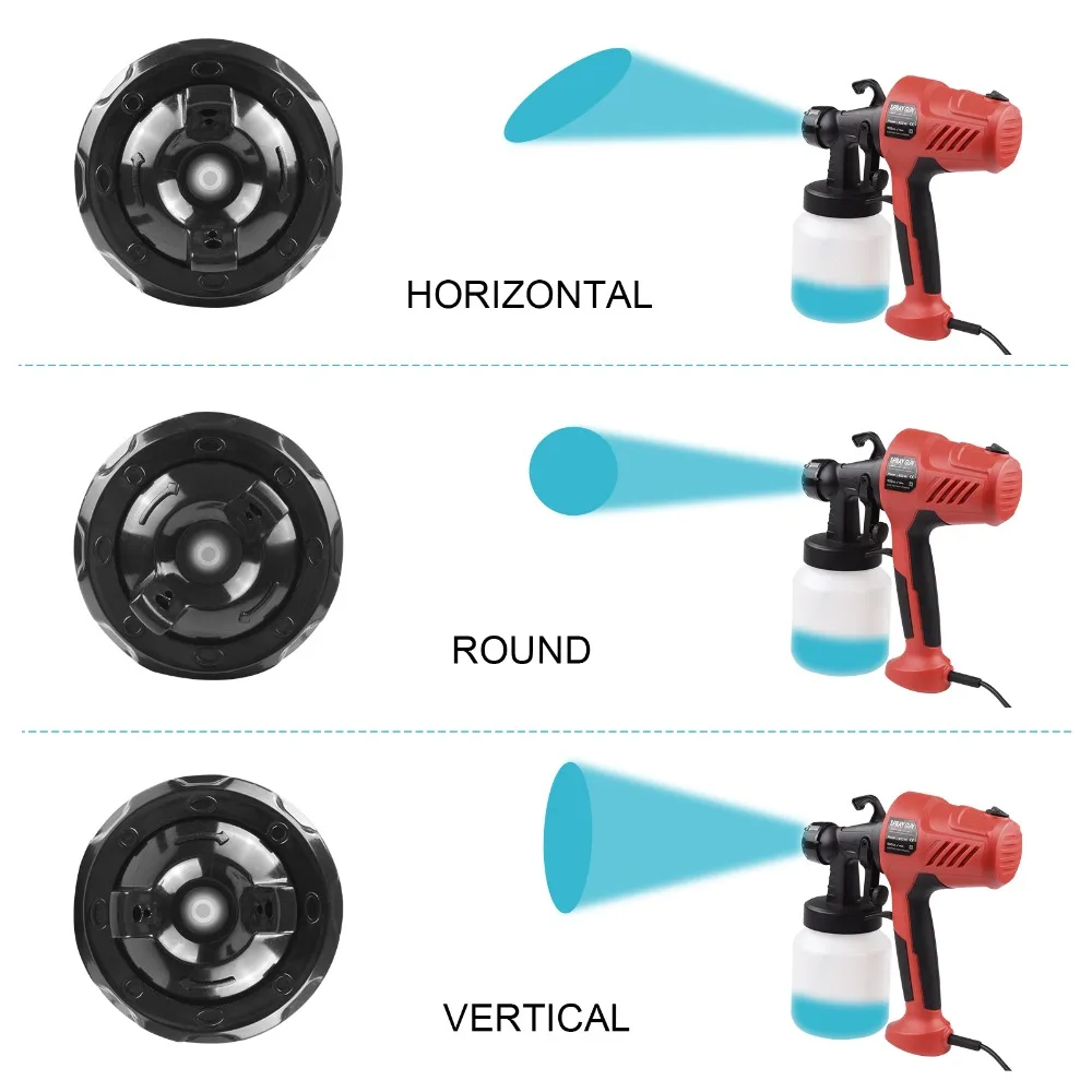 400 Вт Электрический пульверизатор безвоздушный распылитель краски высокого давления ручной 800 мл Регулируемый контроль потока электроинструменты для рукоделия