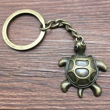 

Keyring Turtle Keychain 35x27mm Antique Bronze New Fashion Handmade Metal KeyChain Souvenir Gifts For Women A10757