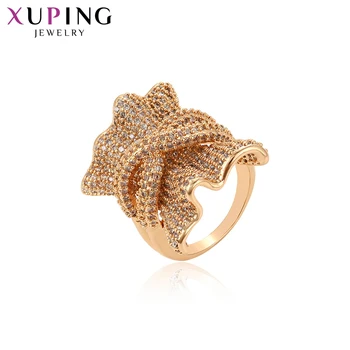 

Xuping Fashion Unique Design Luxury Ring Gold Color Plated Rings Jewelry for Women Girls Valentine's Gift 15838