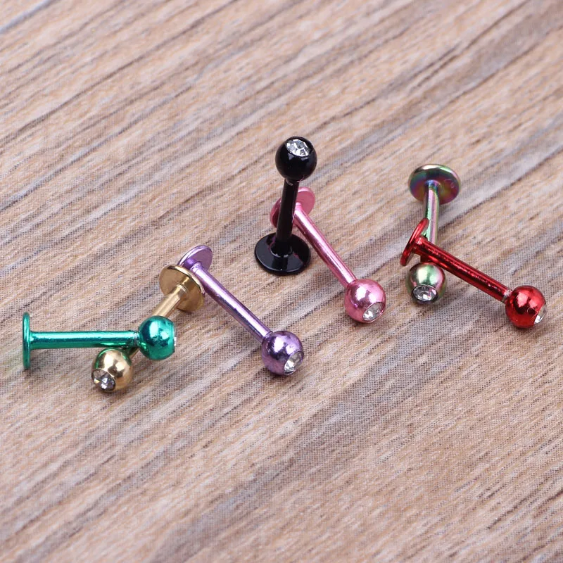 JUNLOWPY Labret Монро Кольцо для губ микс 8 цветов 100 шт ювелирные изделия из нержавеющей