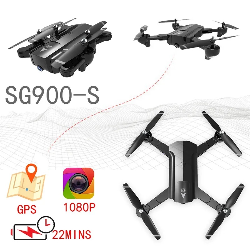 GPS Drones With Camera Hd 1080p Camera Drone Rc Fpv Quadcopter Automatic Follow Flying Helicopter Sg900 Sg900s Selfie Dron