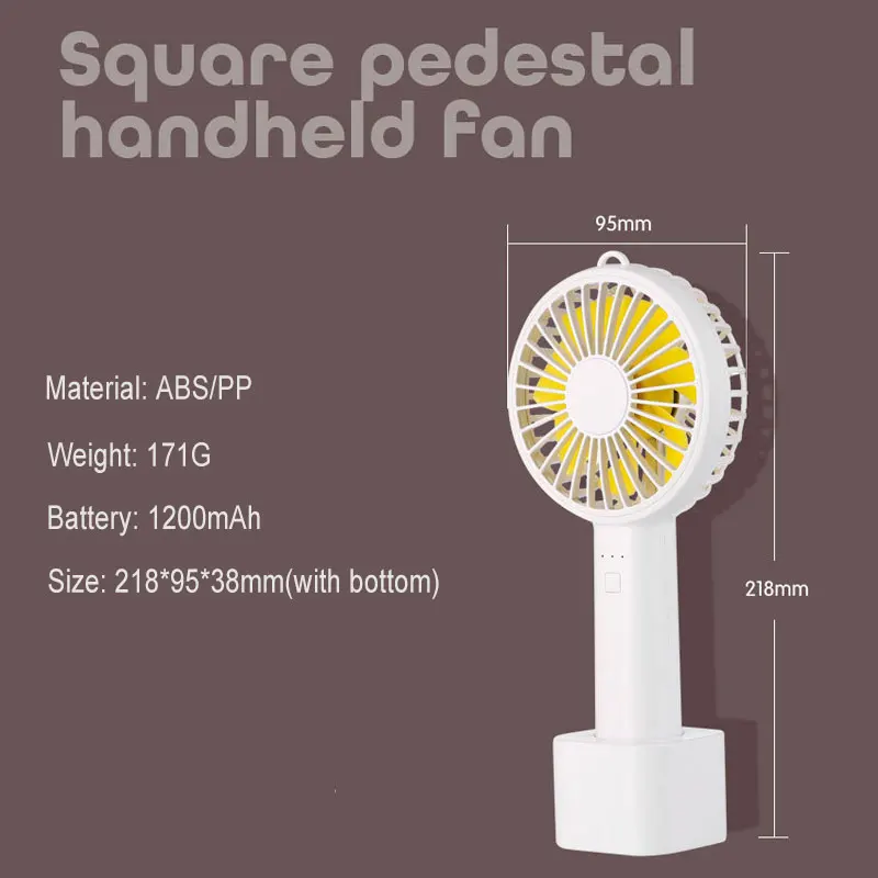 Air Cooling Fan 3 Gear Handheld Fan Table Fan with 1200mAh Battery Air Cooler Mini Ventilator USB Fans Color : Blue