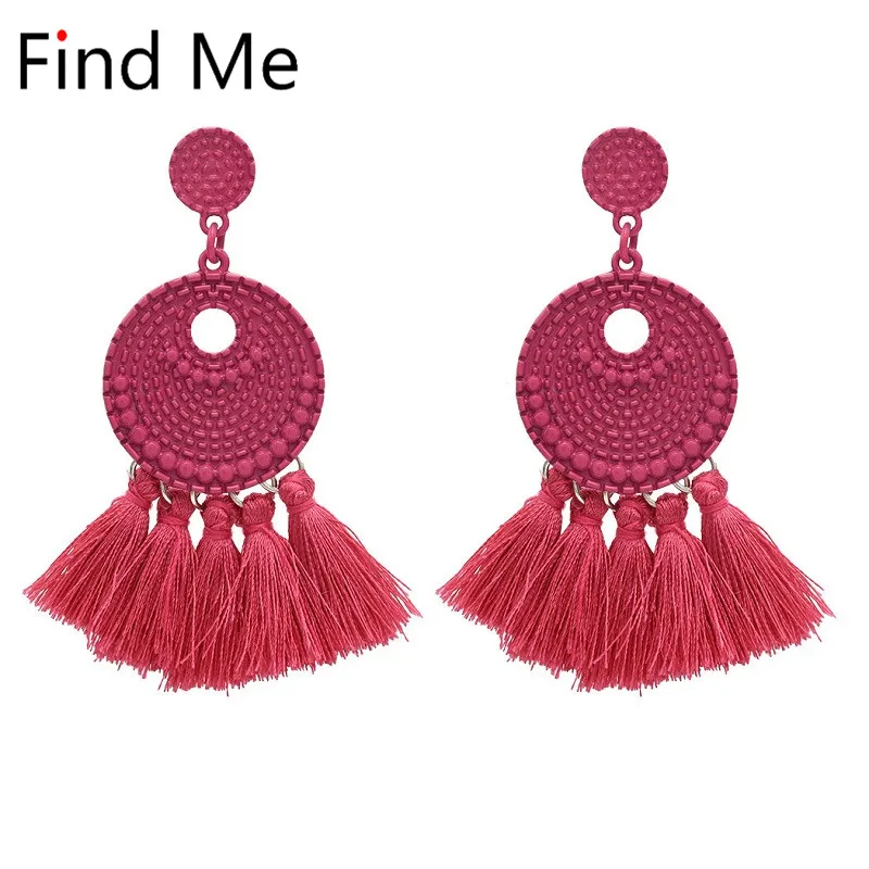 Женские длинные висячие серьги Find Me Винтажные в стиле бохо с кисточками и