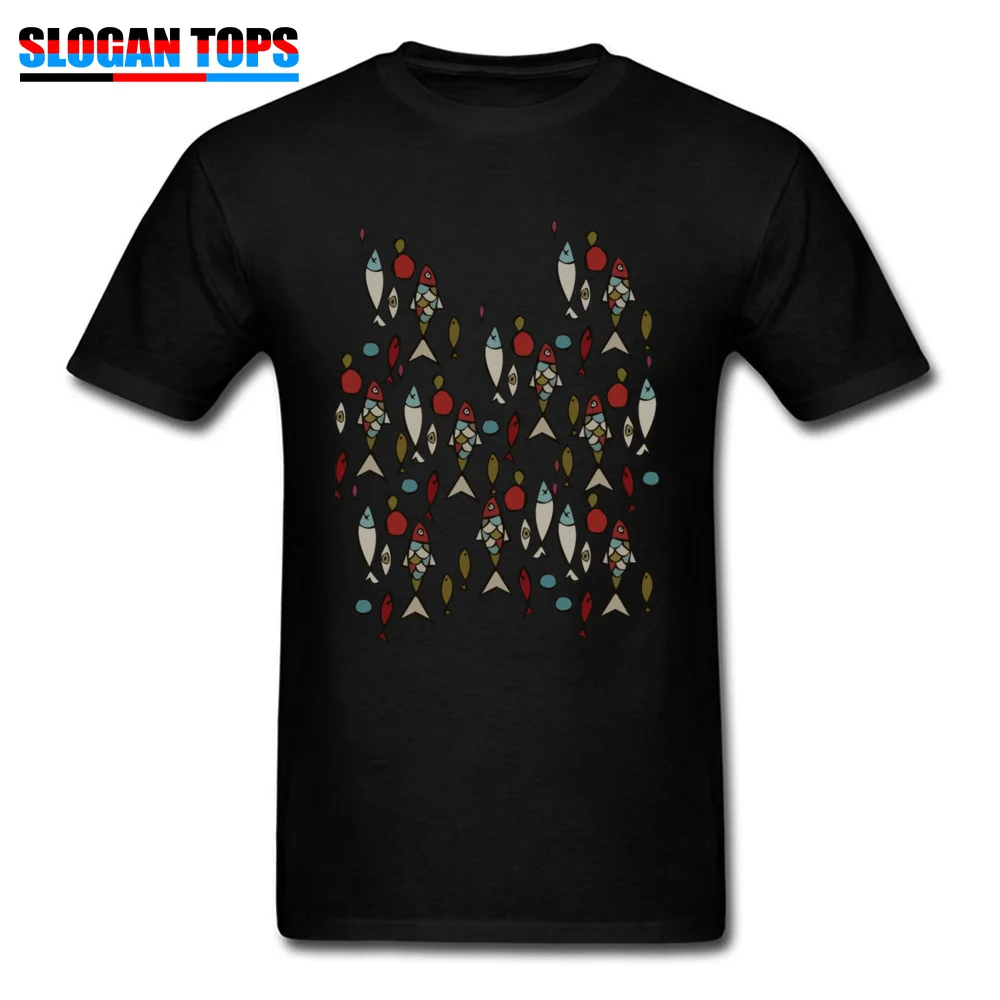 Fishy Customized Short Sleeve Tops Shirts Summer Fall O Neck Pure Cotton Mens T Shirts Customized Tee Shirt Funky Fishy black