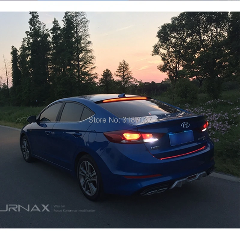 Для hyundai elantra- спойлер светодиодный ABS пластик глянцевый черный цвет задний спойлер на крышу крыло багажника губы крышка багажника автомобиля Стайлинг