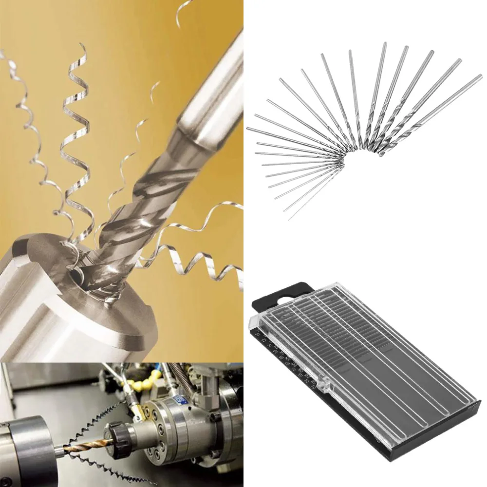 

20Pcs Mini HSS Micro High Speed Steel Twist Drill Bit Set Model Craft With Case Repair Parts 0.3mm-1.6mm