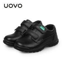 UOVO/детская обувь; коллекция года; сезон весна-осень; черные туфли из натуральной кожи; модельные туфли для школьников; повседневная обувь для мальчиков;#30-37