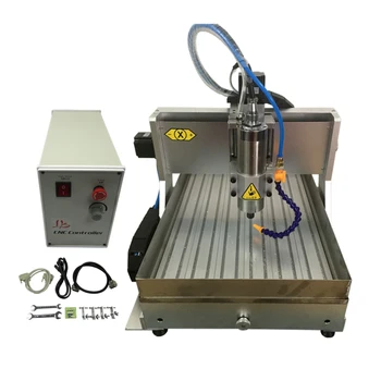 

USB port cnc milling machine 6040z 1.5KW 4 axis metal cnc router with water tank for stone engraving