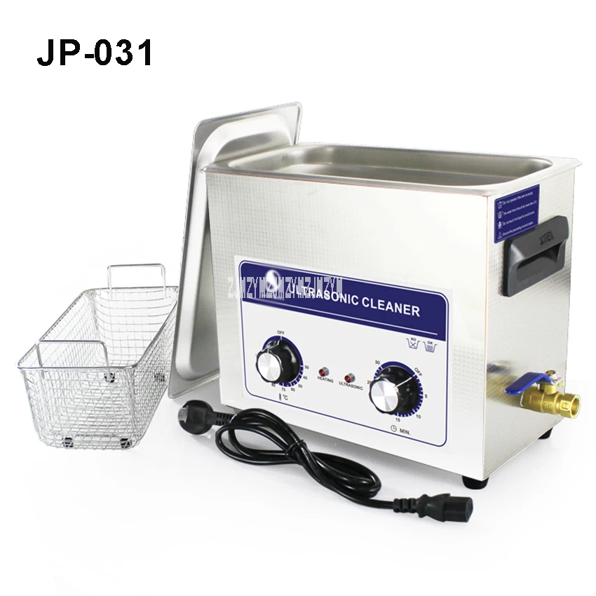 

JP-031 Stainless Steel 6.5L 180W Digital Industry Ultrasonic Cleaner Knob Controller Heater Timer Bath With Baskets 110V/220V