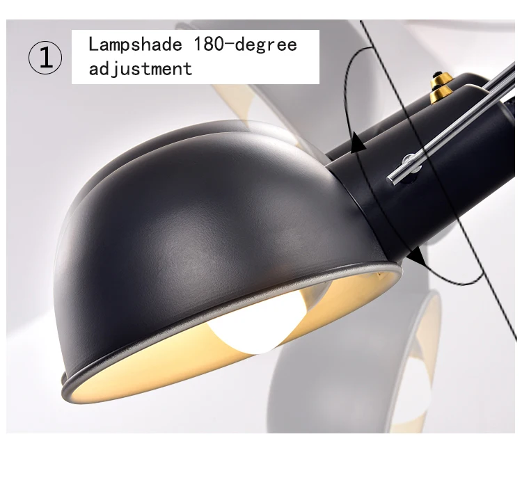 Креативная длинная рука лампа Скандинавская гостиная прикроватная Кабинет может вращаться личность качели длинный полюс настенный светильник лаконичный художественный светильник