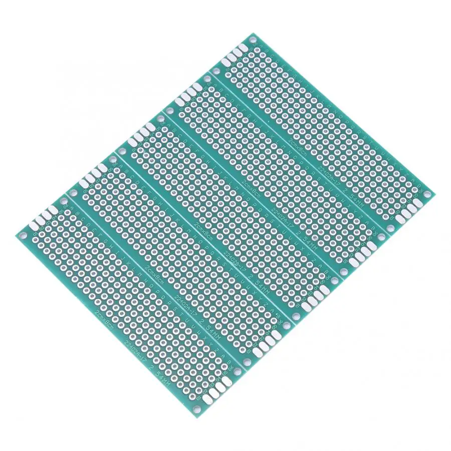 

10pcs 2x8cm Double Side Prototype PCB Tinned Breadboard Universal Board