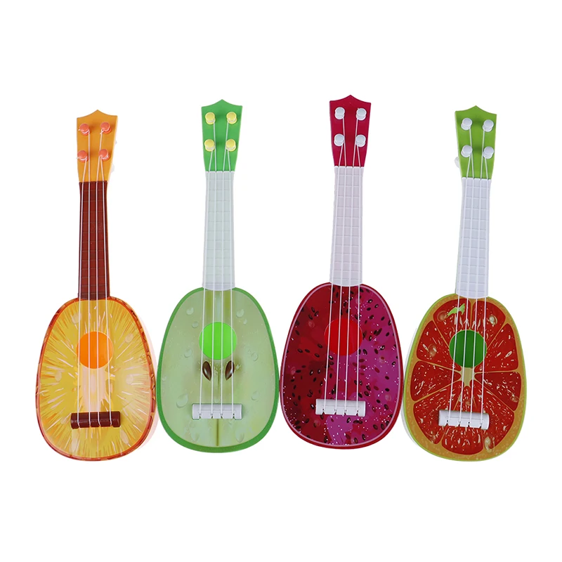 Kids 4 Strings Small Guitar Fruit Instrument Practice Educational Toy 32*11*4cm