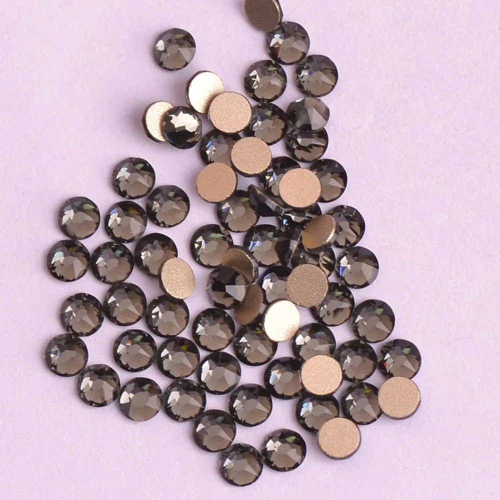 

Zziell New 2088 Cut 16 facets 8+8 Black Diamond Rhinestones Golden Base Nonhotfix The Best Quality Nail Art for Phone Case Shoes