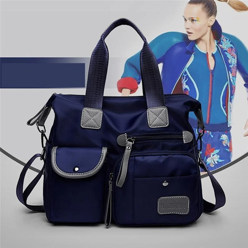 Топ Повседневная сумка Bolsos Mujer женские новые тканевые сумки через плечо Водонепроницаемая нейлоновая сумка через плечо Женская Большая вместительная сумка через плечо - Цвет: Синий