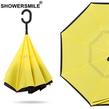 SHOWERSMILE Folding Reverse Umbrella Solid Yellow Black Inverted Umbrella Windproof Uv Protection Double Layer Inverted Umbrella SHOWERSMILE Folding Reverse Umbrella Solid Yellow Black Inverted Umbrella Windproof Uv Protection Double Layer Inverted Umbrella