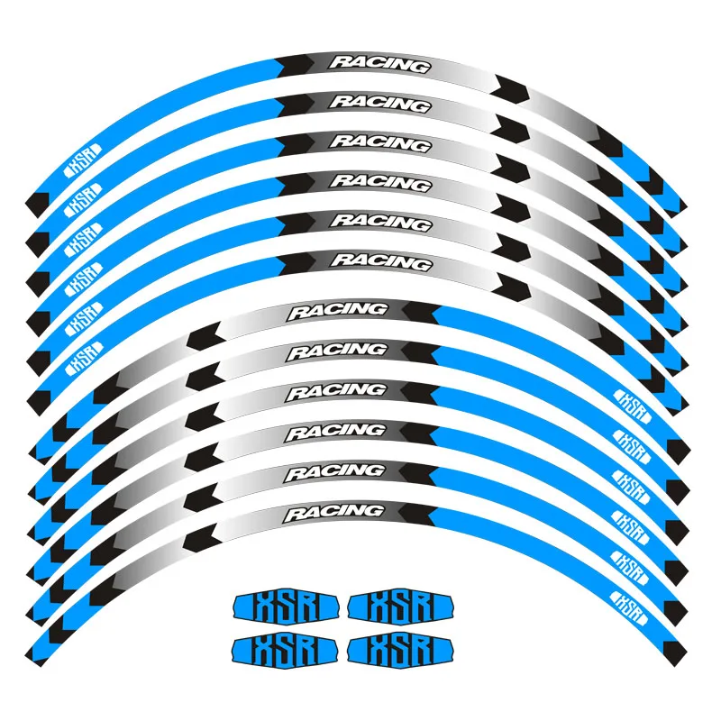 Новинка, наклейка на колеса мотоцикла, полоса, отражающая, водонепроницаемая наклейка на обод колеса, 12 полос, для Yamaha xsr XSR 700 XSR900