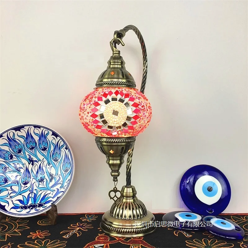 Турецкая мозаичная настольная лампа, винтажный арт-деко, ручной работы, lamparas de mesa, мозаичный стеклянный романтичный светильник для кровати, lamparas con mosaicos