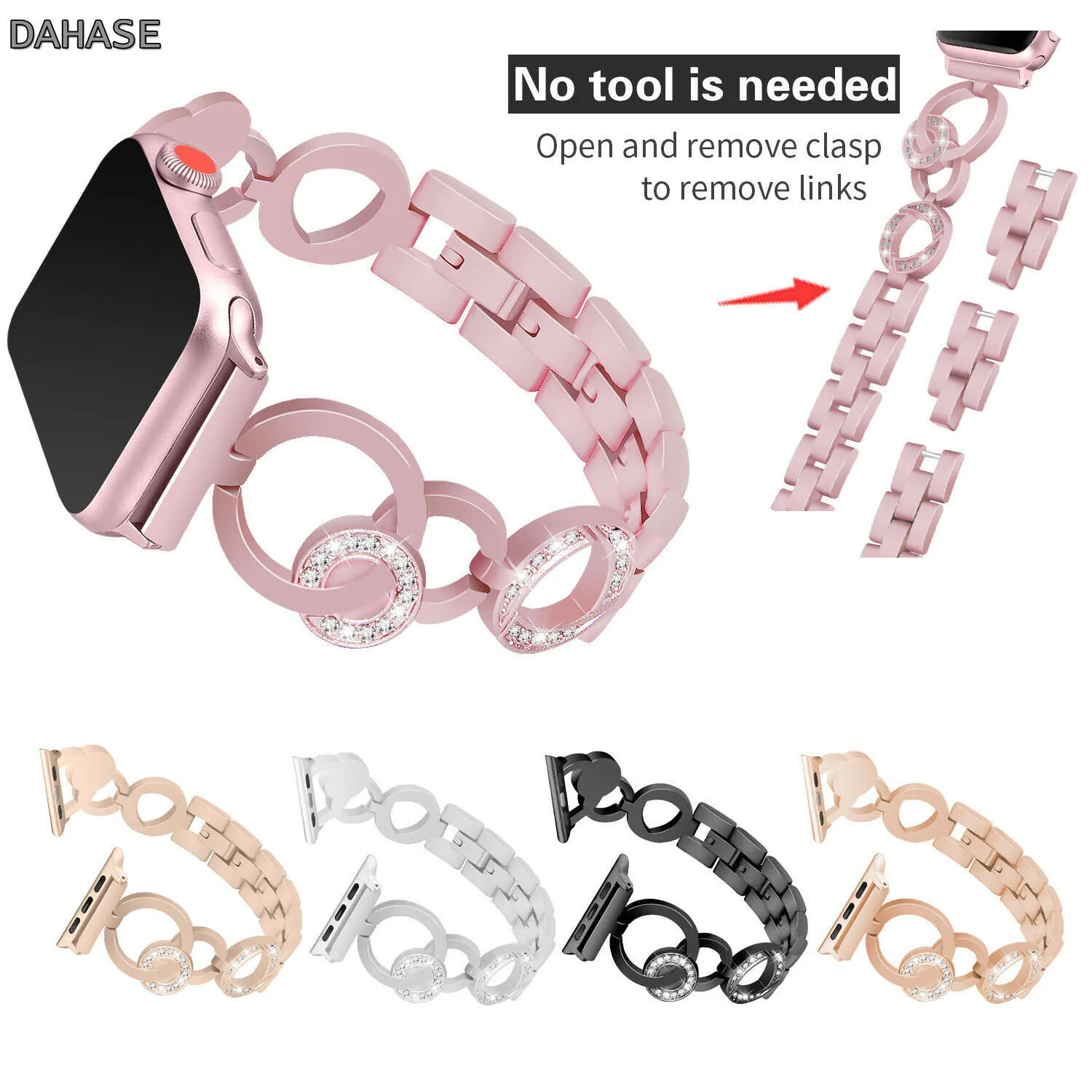 

Bling Crystal Jewelry Bangle Strap for Apple Watch Band Series 1 2 3 4 Women Metal Bracelet for iWatch 42/44mm 38/40mm Band