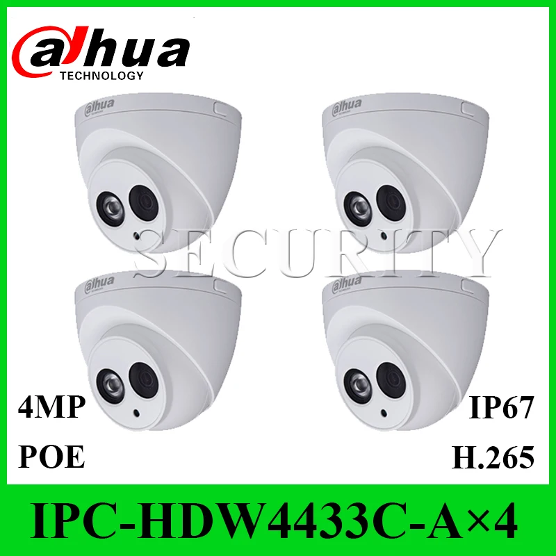 

DHL 4 PCS/lot Dahua IPC-HDW4433C-A 4MP Mini Dome IP POE Network Camera Built-in Mic Replace IPC-HDW4431C-A With Dahua Logo