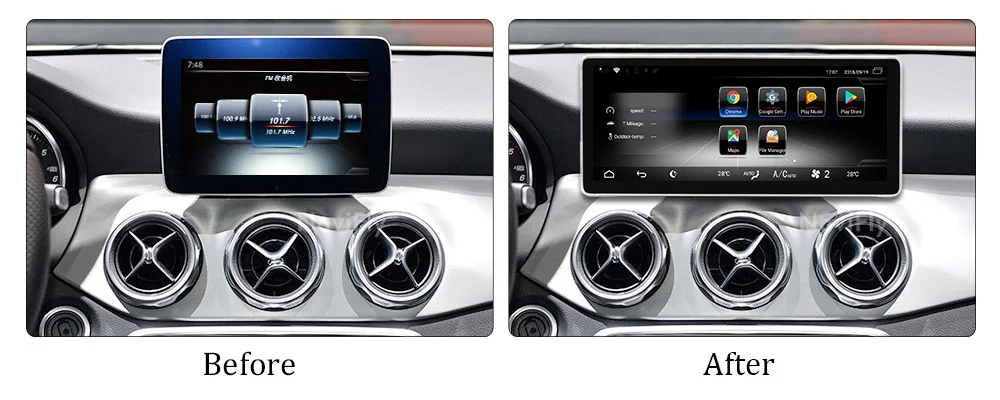 Clearance NaviFly 10.25" 3GB+32GB 4G LTE Quad Core GPS Android 7.1 car multimedia player for Benz GLA Class X156 2013 to 2017 WIFI BT USB 4