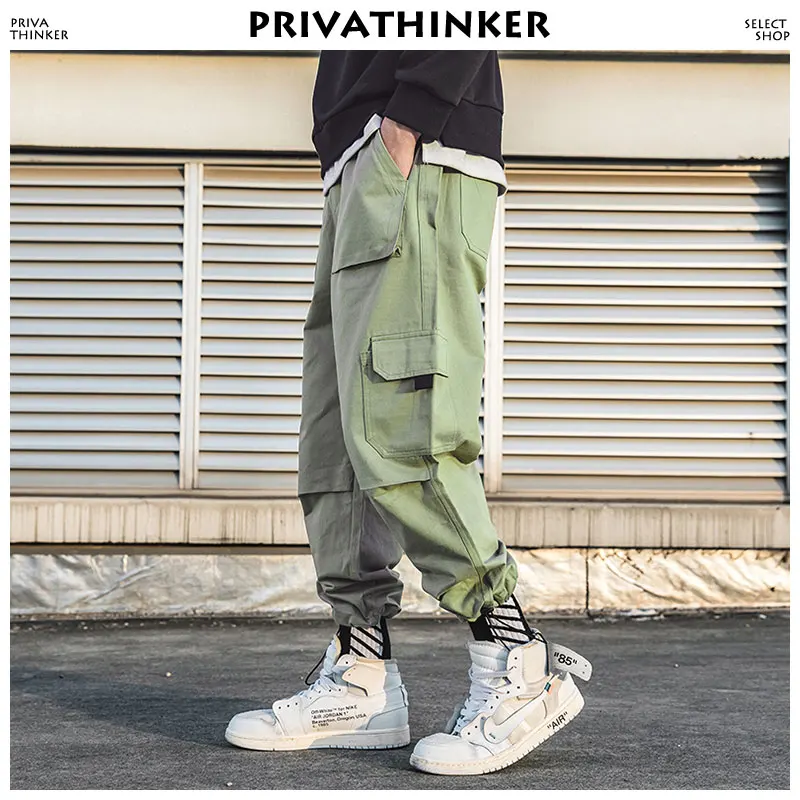 Privathinker мужские брюки карго цвета хаки 2019 мужской кошелек длиной до щиколотки