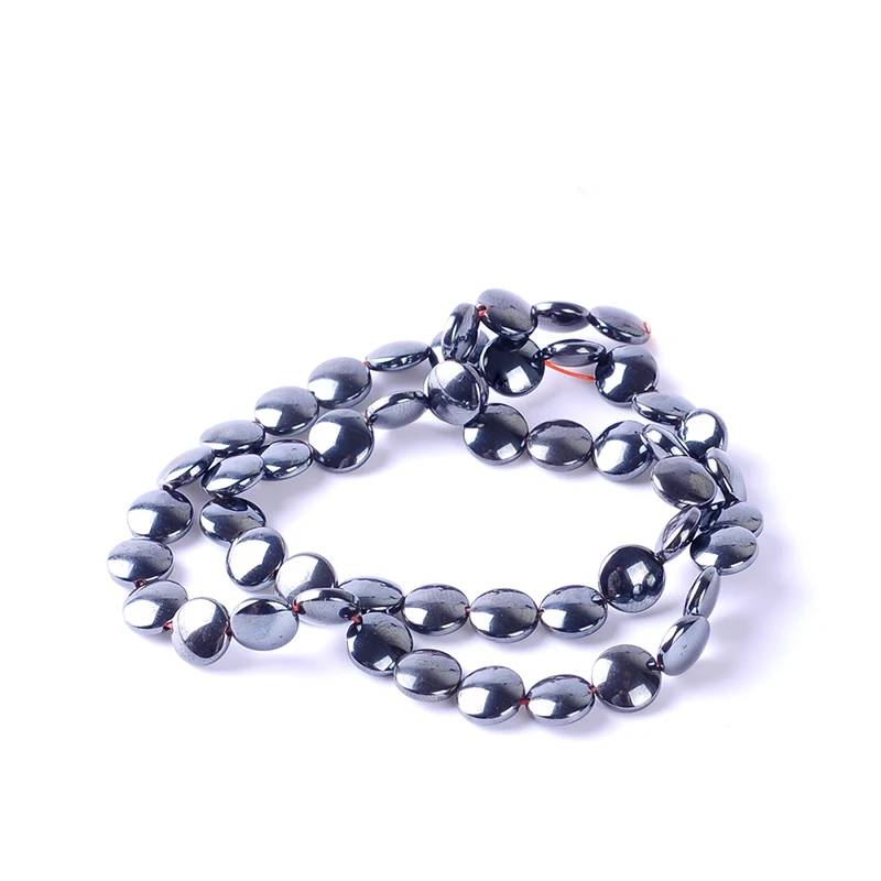 

Natural stone hematite with bright flat round shape loose spacer beads for DIY jewelry necklace bracelet making 1pack/lot 4-12mm