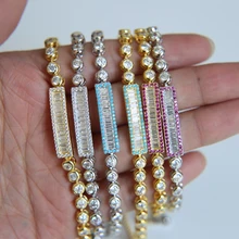 Прямая с фабрики Цена Багет cz бар теннис цепи AAA+ Кубический Цирконий Роскошные для женщин Девушка ювелирные