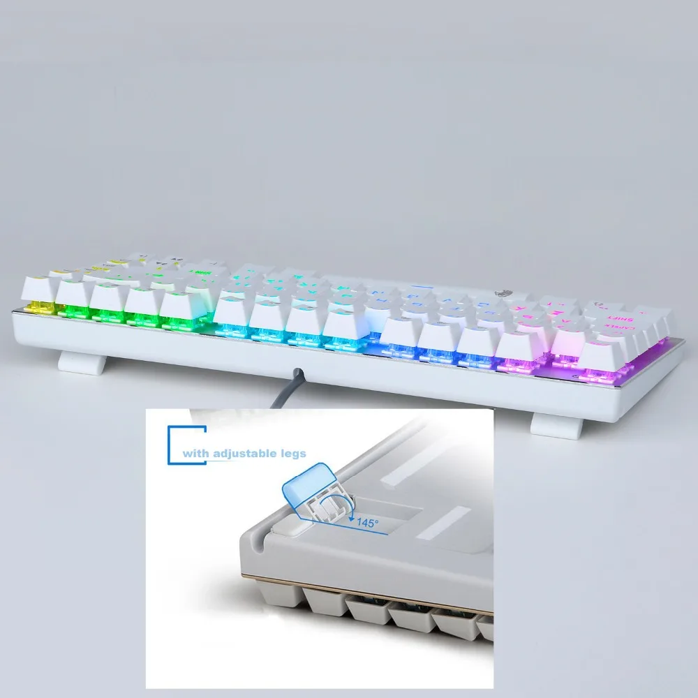  Z-88 TKL Mechanical Keyboard RGB LED Backlit Blue Switches Small Compact Aluminum Gaming Keyboard w