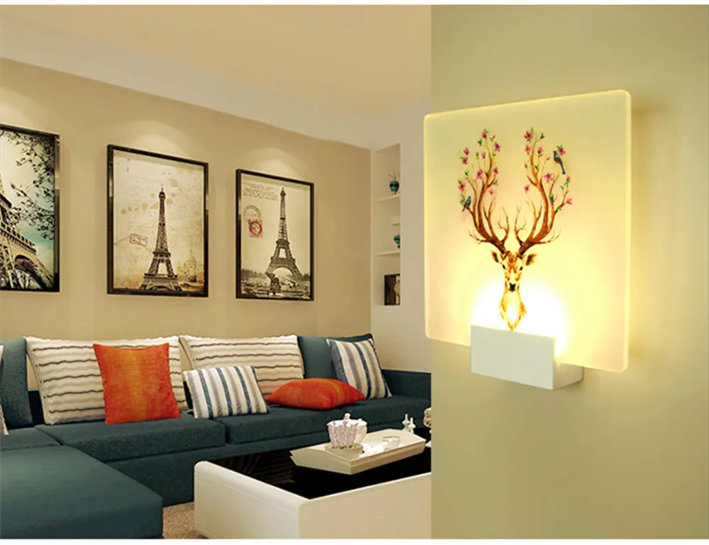SuperNight European LED Wall Lamp Deer Mural lamp Modern Aisle Corridor Bedroom Bedside Night Light for Home Hotel Decoration (7)